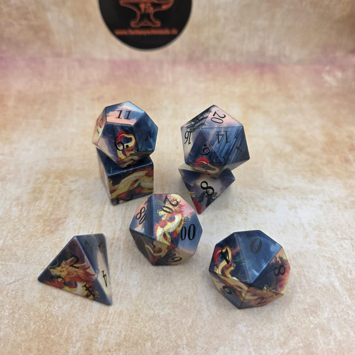 Azure Dragon – Printed Dice